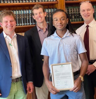 Jaheim Webster winner of scholarship with attorneys