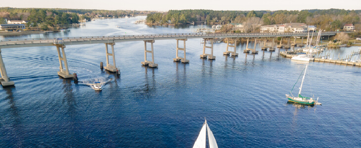 boats sailing in pamlico county