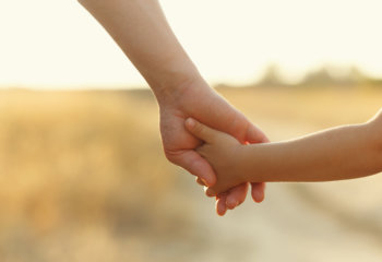 Parent holding child's hand