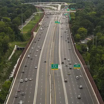 Cars driving on a large highway